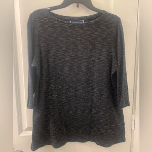 Karen Scott Black Boxy Long Sleeve Top sz L